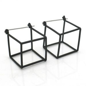 Black 4D Earrings Triangle or Cube